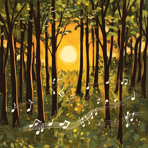 A captivating instrumental track that combines the earthy tones of folk music with the energetic energy of rock, featuring groovy rhythms and uplifting melodies inspired by sunlit forests.