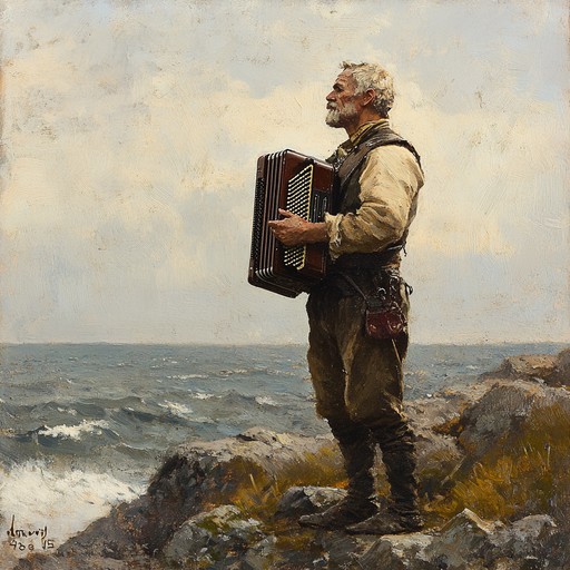 This evocative piece captures the heartache and pride of a russian sailor bidding farewell to his homeland. The soulful sound of the accordion intertwines with ambient ocean wave recordings, creating an intimate and emotional setting on the vast seas.