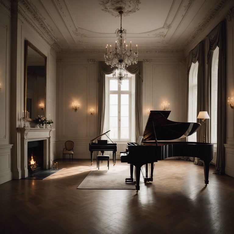 Imagine stepping alone into a grand yet abandoned ballroom where the echoes of the past play a slow, haunting swing tune. The piano guides you into the shadows as each note plays with the fringes of your comfort, creating an atmosphere thick with tension and suspense.