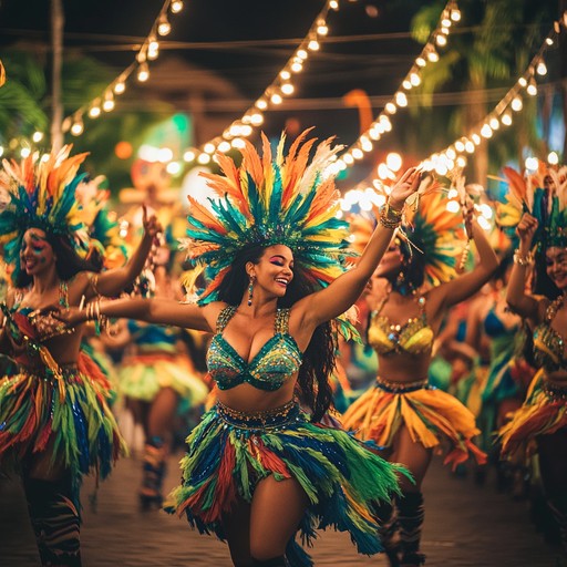 An instrumental piece that blends lively latin rhythms with festive melodies, evoking the vibrant atmosphere of a tropical celebration. The song features energetic percussion and dynamic instrumentation that invite listeners to dance and experience the joy of a festive gathering under the stars.