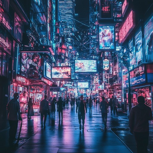 Imagine walking through a rain soaked city at night, neon signs flickering, as haunting synthetic melodies tell tales of a forgotten cybernetic world.