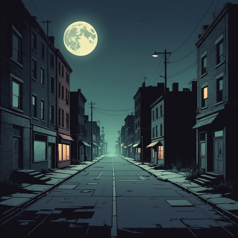 An instrumental escape into a shadowy urban environment, emphasized by the stroke of each synthesizer key creating a chilling effect, weaving through the senses. The tune evokes images of tall, abandoned buildings casting long shadows over the empty streets bathed in moonlight, creating a blend of beauty and fear.