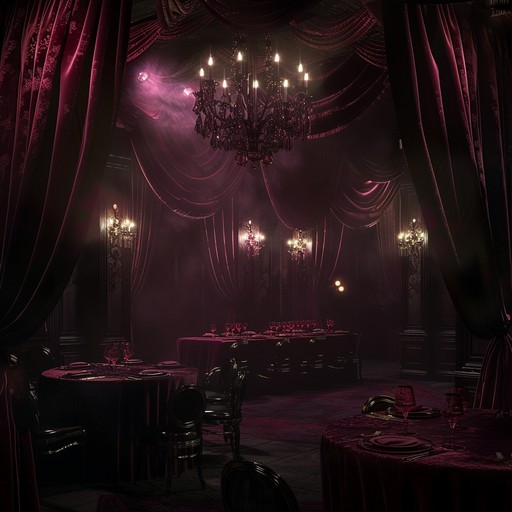 An eerie mix of orchestral elements enveloped in the dramatic theatrics of dark cabaret. Piano and strings weave together deep, brooding melodies and crescendos that conjure a gothic ambiance. Listeners are transported to a shadowy cabaret stage, where the air is thick with romance and mystery.