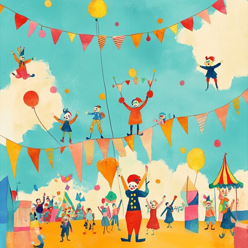 Join the carnival in this track with playful and quirky melodies alongside dramatic and whimsical twists. Experience the thrill of acrobats and clowns in a vibrant and theatrical soundscape.