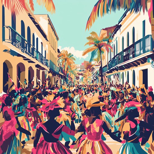 An exhilarating instrumental samba song filled with vibrant percussion, jubilant brass, and lively rhythms that capture the essence of a brazilian carnival parade, transporting listeners to the heart of the festivities.