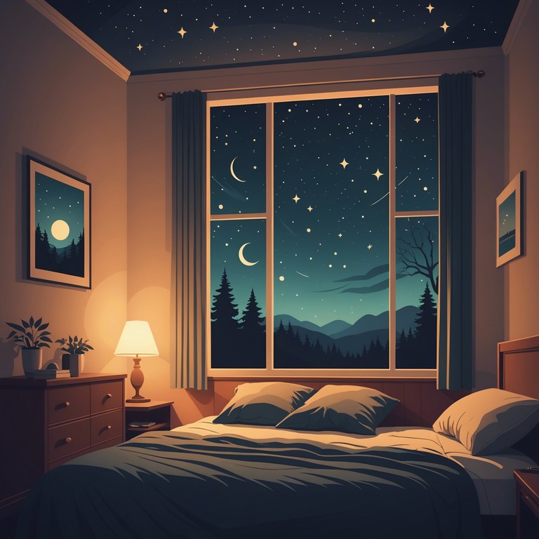 An enchanting music box play, designed as a perfect sleep aid, mimicking the serenity one feels under a clear night sky studded with constellations.