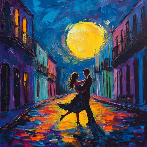 An instrumental passionate rumba merging fiery guitar and pulsating percussion, evoking romantic nights in cuba.