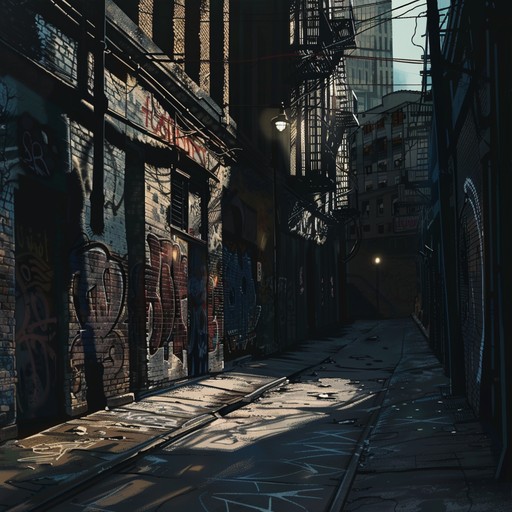 Immerse yourself in a shadowy alleyway where graffiti covered walls and distant city lights set the scene. The song begins with a deep, echoing bass line, building an unsettling atmosphere. Sharp, crisp guitar riffs cut through the haze, giving an edge to the haunting melodies. A steady, rhythmic drumbeat holds it all together, driving forward like a heartbeat in the night. Echoes of soulful, plaintive wails float through the mist, lending an otherworldly yet heartfelt emotion to the track. This instrumental piece morphs from eerie to empowering, from haunting to hopeful, creating a visceral journey through urban nocturnal mystery.