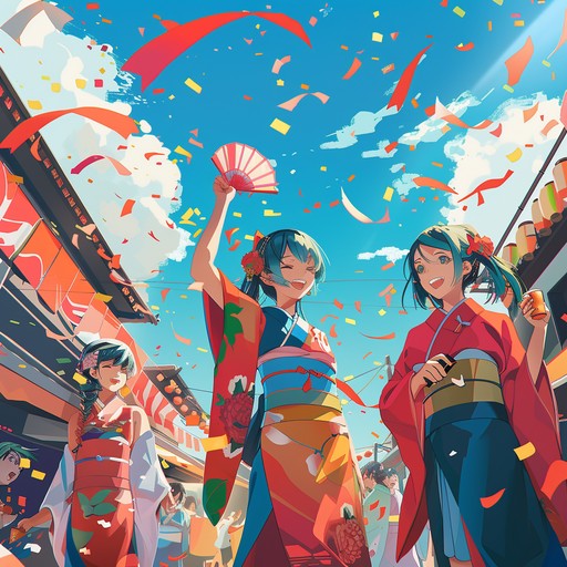 Immerse yourself in a vibrant musical journey celebrating the joy of friendships and boundless adventure. This instrumental piece blends energetic melodies with uplifting harmonies, encapsulating the essence of sunny anime festivals. Perfect for capturing moments of joy and laughter.