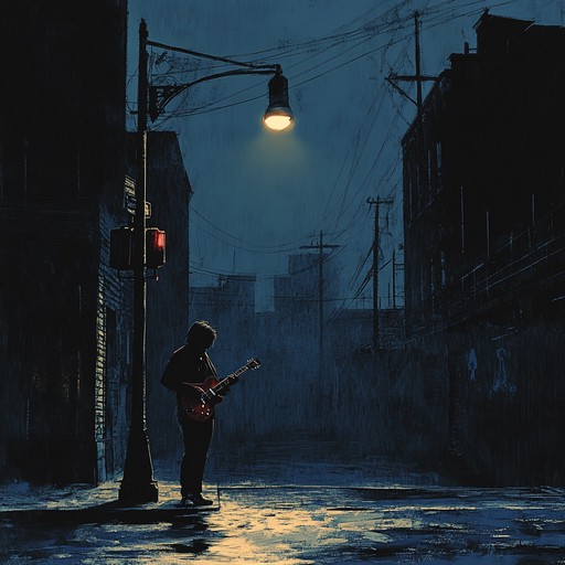 An evocative instrumental with deep blues riffs that convey the solitude of wandering through a sleeping city, emphasizing emotional expression and atmosphere.