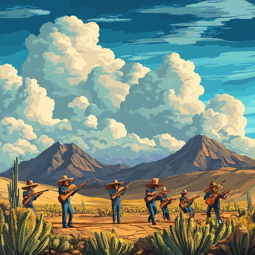 A grand instrumental cumbia piece that merges traditional rhythms with epic orchestral arrangements, taking listeners on a journey through rich cultural landscapes and stirring emotions.