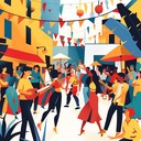 upbeat urban dance rhythms with lively swing elements