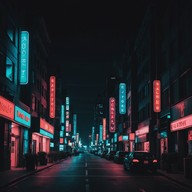 neon glow reflects on urban landscapes