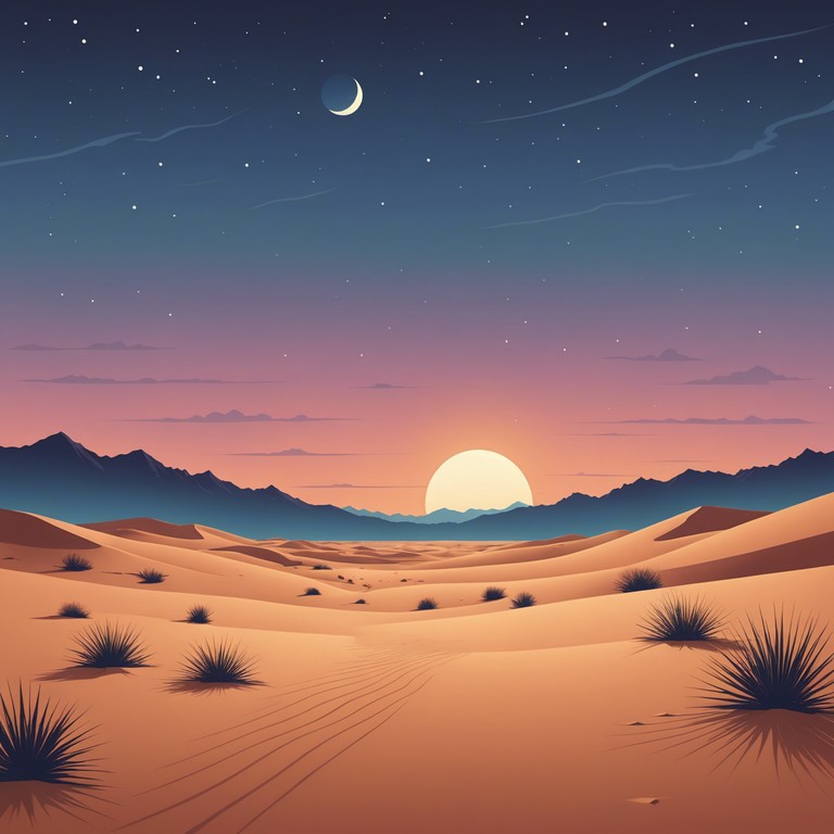 This track evokes a peaceful night in the sahara, focusing on the mystical quality of the desert illuminated by starlight, with gentle oud melodies enhancing the spiritual experience.