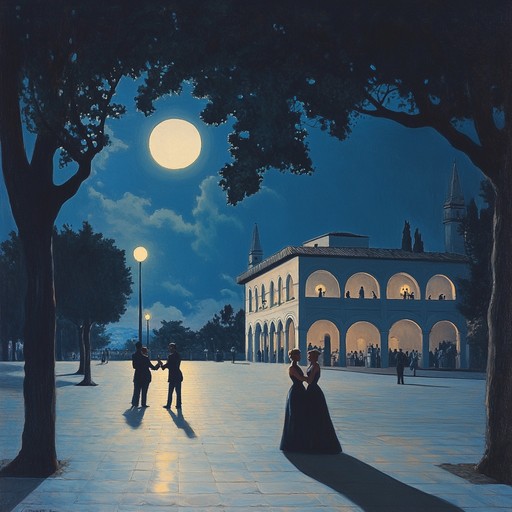 This composition immerses the listener into a mystical evening where shadows play under a canopy of stars while couples engage in a deep, passionate tango dance. Each note of the featured bandoneón encapsulates the raw emotions and intimacy of timeless love, blending traditional tango rhythms with a touch of midnight mystery.