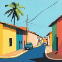 melancholic brazilian samba with uplifting, rhythmic drum beats