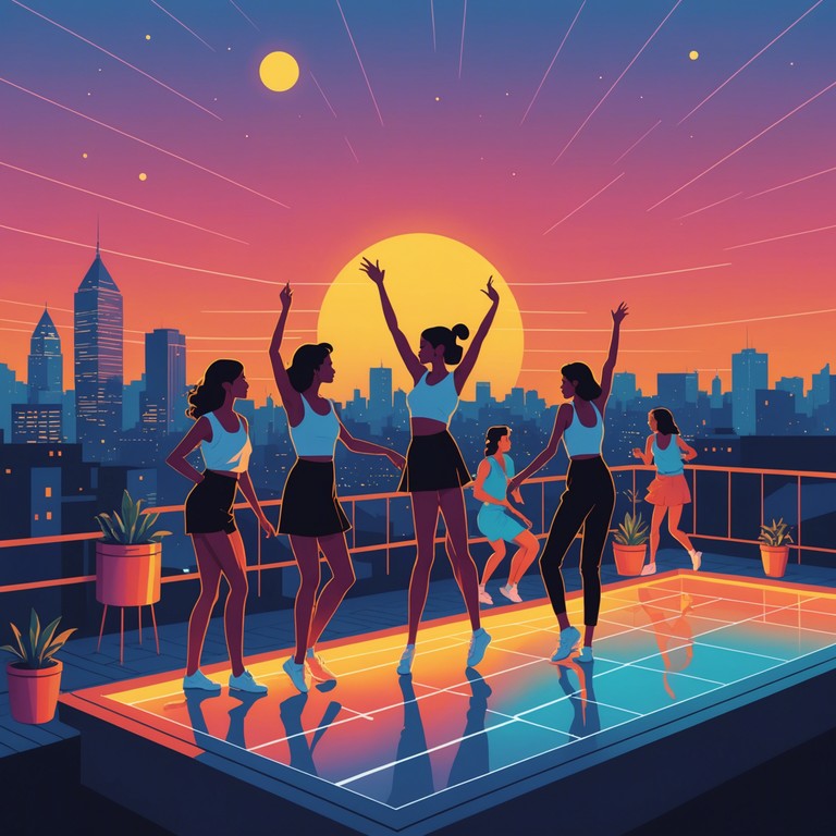 Imagine a perfect day party where the beats of this track fuel the vibrant energy of a crowd dancing under clear blue skies. The music pulses with life, driven by an infectious rhythm and catchy synthesizer hooks.