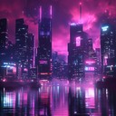 soft synth pads meditative, futuristic cyberpunk atmosphere