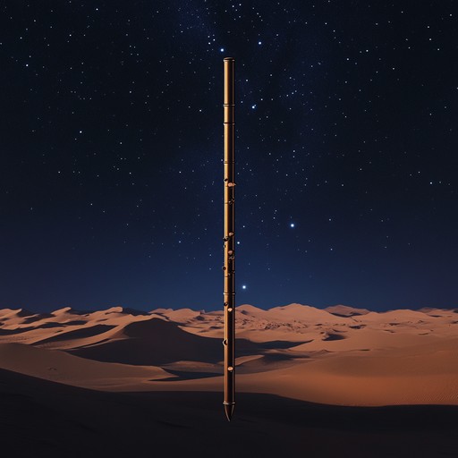 A haunting instrumental piece with flute melodies echoing across desert landscapes, blending middle eastern tones to evoke ancient journeys.