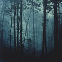 haunting orchestral piece evoking unsettling, mysterious forest ambiance