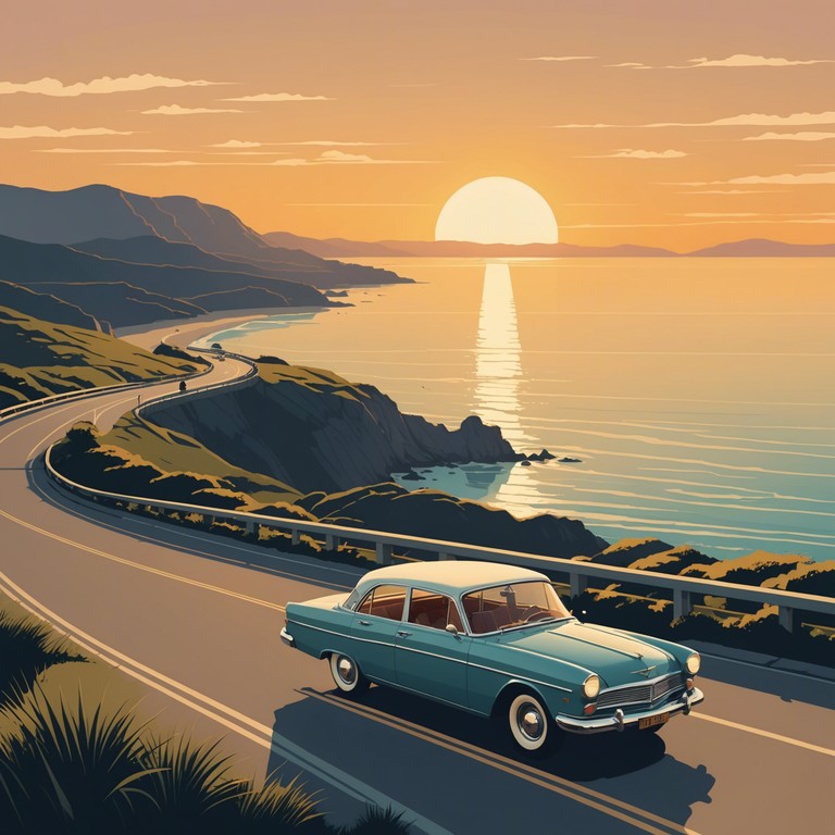 Evening drive grooves delves deeper into the joy of summer drives with infectious rhythms and an aura of nostalgia, perfect for those who cherish the spirit of youth and freedom embodied by the classic american cruising scene.