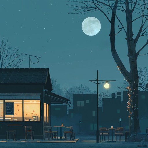 Transport yourself to a quiet, tranquil cafe under a moonlit night. The soft glow of the moon lightens your solitude while subtle beats and chilled out melodies play. Perfect for introspective moments and gentle sways, this track immerses you in a contemplative, serene atmosphere.