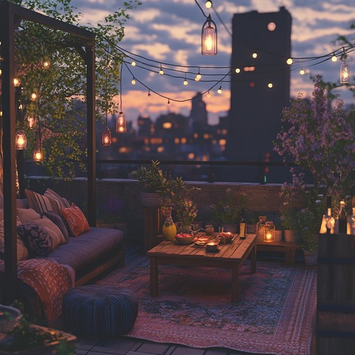 Featuring deep, melodic synths and smooth basslines, this track creates a cozy and intimate atmosphere perfect for a rooftop evening with friends. The laid back percussion elements make it both relaxing and energizing.