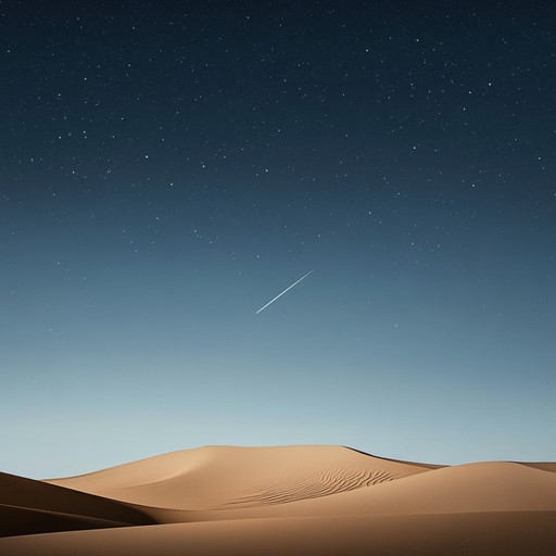 Experience the calmness of the desert at night as the melodic strums of an electric guitar blend with the gentle caresses of the night wind, invoking a sense of peace and solitude under the infinite starry sky.