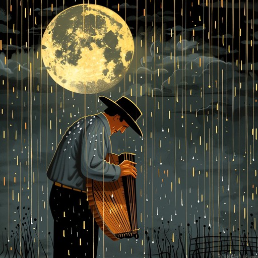 This evocative tango piece captures the essence of a melancholic midnight, with rain softly tapping against the windows. The music sways with deep, reflective sadness, each note an intimate whisper of love lost and memories that linger. The solo performance of the bandoneon brings a rich, textured sound that embodies the heartache and bittersweet longing of a night drenched in rain and nostalgia.