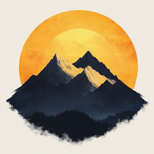 An instrumental lofi track blending soothing beats with majestic melodies, capturing the serene beauty of mountains at sunrise