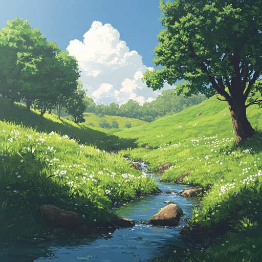 A soothing instrumental featuring violins and woodwinds to transport the listener to a sunlit meadow. The composition combines cinematic and calm music to create a backdrop for reflection and relaxation.