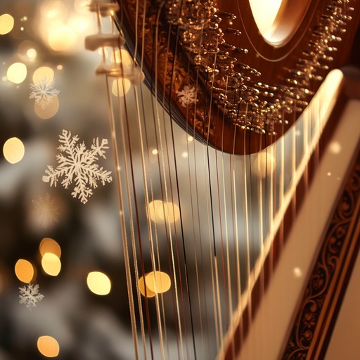 Expanding on the theme of solitude and peace, this version delves deeper into the reflective state brought on by watching snow fall silently through the stillness of christmas eve, accompanied by the soft strumming of a harp.