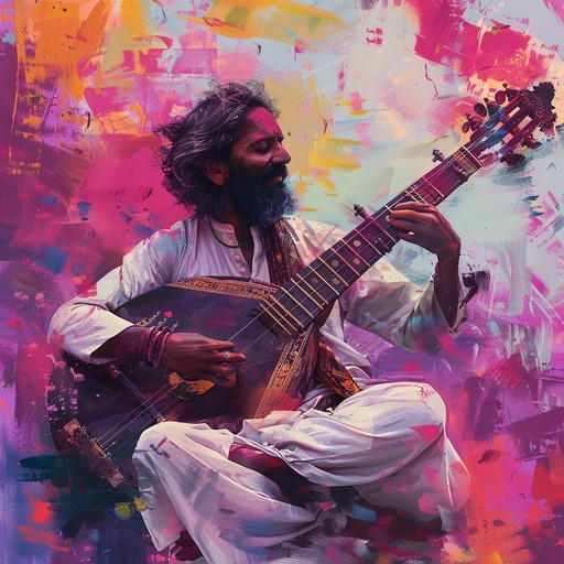 This instrumental combines raga melodies and rock guitar, offering an energetic and joyful experience. A vibrant fusion that captivates with cultural richness and high energy.