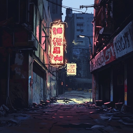 Enter a decaying cyberpunk metropolis filled with metallic grinding, distant alarms, and ghostly whispers. Encountering varied soundscapes from mechanical to organic, this composition disorients and intrigues