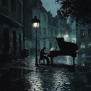 rain soaked night, pianist's melancholic reverie