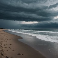 deep reflective sound under moody skies