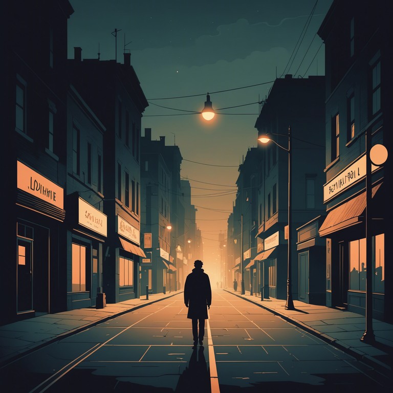 A musical journey through a dimly lit cityscape, where the grit and pulse of urban life are captured in moody, atmospheric tones. The deep thrum of the electric bass sets a brooding foundation, enhanced by dripping synths and the distant echo of street activity, creating an immersive auditory experience that evokes the darker side of city living.