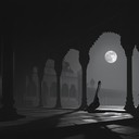 eerie sitar melodies echo through ancient moonlit ruins