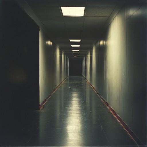 An eerie muzak track that drifts through empty corridors, combining unsettling melodies with a calm ambiance, evoking the feeling of being watched in a deserted building.