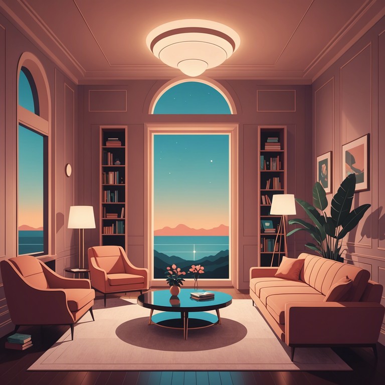 A perfect composition for winding down, this music sets a tranquil tone with a touch of sophistication. It bridges the gap between mere background music and a transformative listening experience, suitable for deep conversation or solitary reflection in a stylish, modern setting.