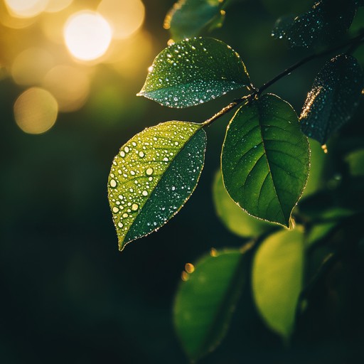 Imagine a scene painted with the gentle hues of dawn, where each piano note plays a color, bringing life to a serene valley awakening under a promising sky.