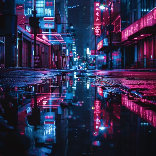 Imagine walking through a rain soaked futuristic metropolis, neon lights flickering, and shadows lurking. Pulsating dark synths drive the intensity, creating a dramatic and immersive soundscape. Evoking an atmosphere filled with tension, intrigue, and mystery, this track transports you to a cyberpunk world where technology and humanity collide.