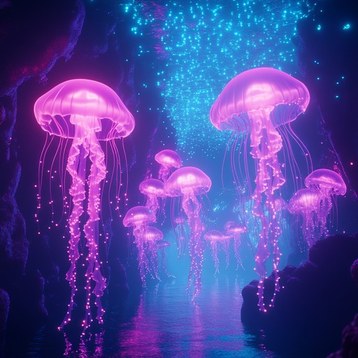 Imagine a colorful underwater world where jellyfish dance under the disco lights, their movements synchronized to groovy electronic beats. This track is a whimsical blend of amusing soundscapes and energetic rhythms, designed to transport you to a vibrant, otherworldly marine party.