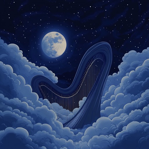 An instrumental lullaby weaving gentle harp and soothing strings to lull the listener into a restful sleep, evoking scenes of moonlit nights and serene dreams.