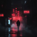 an eerie journey through a dystopian city's neon lit alleys