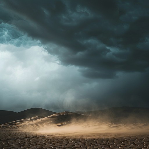 An evocative middle eastern instrumental with robust rhythms and a gritty edge, echoing the powerful presence of a sandstorm sweeping through the desert.