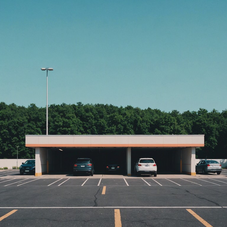 A mysterious and atmospheric instrumental piece evoking the mood of a clandestine meeting in a dimly lit, empty parking lot late at night. Sparse, echoing piano notes and eerie, haunting synthesizer pads create a sense of unease and suspense.