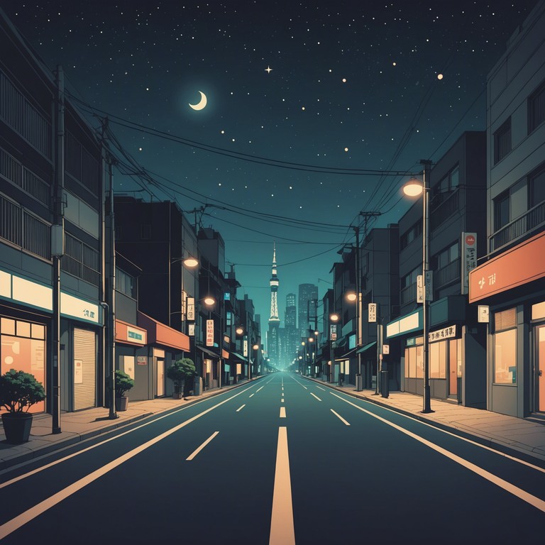 In this track, gentle piano melodies capture the serene atmosphere of a quiet tokyo evening as the city lights flicker like distant stars. The music evokes a sense of peace and reflection amidst the bustling urban landscape, providing a moment of calm and introspection.