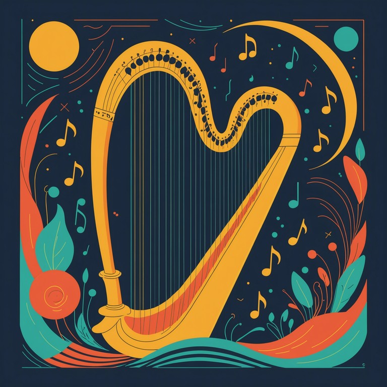 Imagine a piece where classical harmony meets the unexpected rhythms of dance, creating both comfort and surprise in every bar. This alternative take emphasizes rhythmic elements and dynamic play, with the harp engaging not just in melody but in creating textures that resemble a joyful dance.