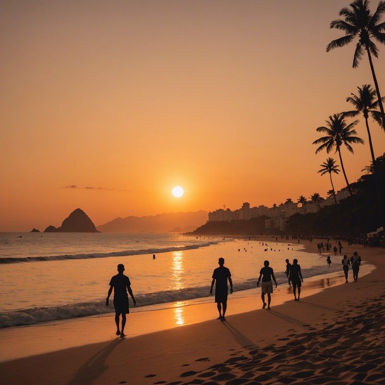 This track evokes a golden sunset on a bustling rio de janeiro beach from a bygone era, with a slow paced reggaeton rhythm that brings a wave of nostalgia and warmth. The music is perfect for reminiscing about youthful summers and carefree days, featuring smooth melodious tunes layered over classic reggaeton beats.